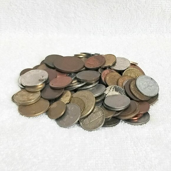 Lot of 100+ Coins of Many Different Countries & Metals for Practice Cleaning!! - Picture 1 of 8